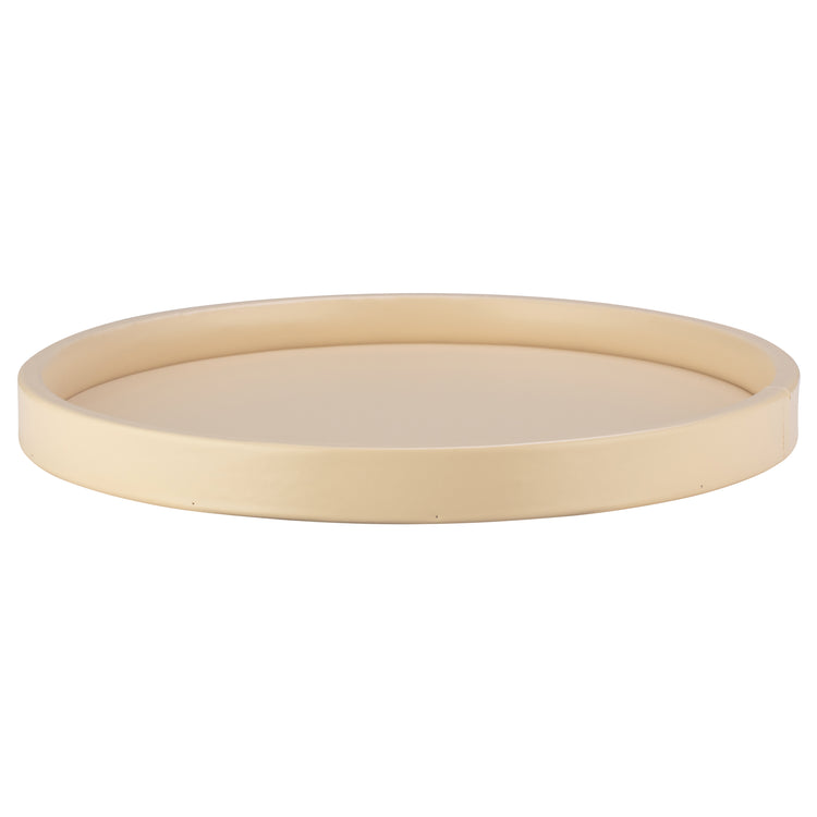 Off White | Sleek 12" round leatherette tray, ideal for enhancing the functionality and design of any guestroom.