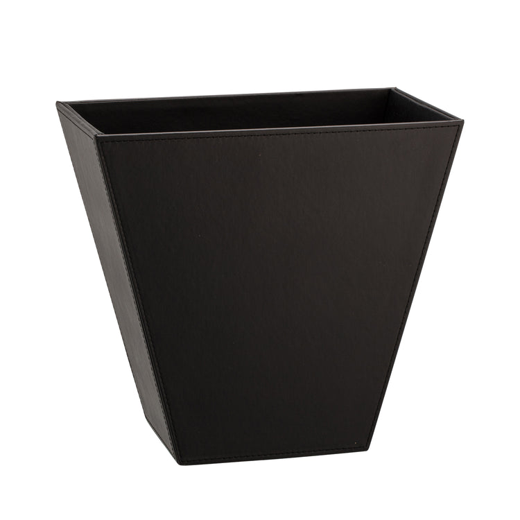Black with Black Stitching | Cordoba 14qt sleek wastebasket featuring a minimalist design, ideal for keeping hotel rooms clean.