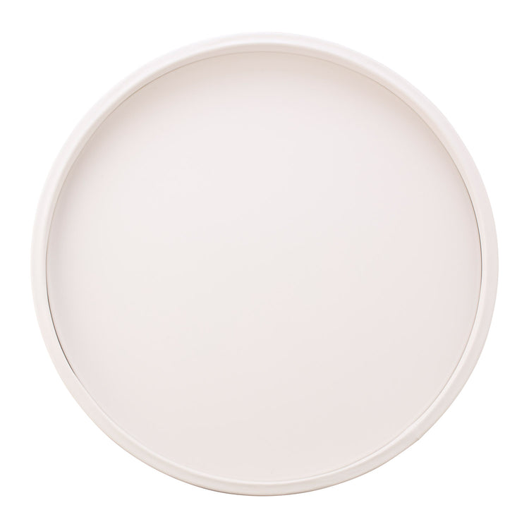 White with White | Colorful Rainbow 14" Round Serving Tray featuring a stylish white rim, ideal for entertaining guests.