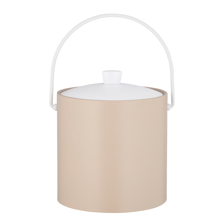 Ivory with White | Stylish Rainbow 3qt Ice Bucket featuring a sleek white arc knob, perfect for adding a pop of color to any event.