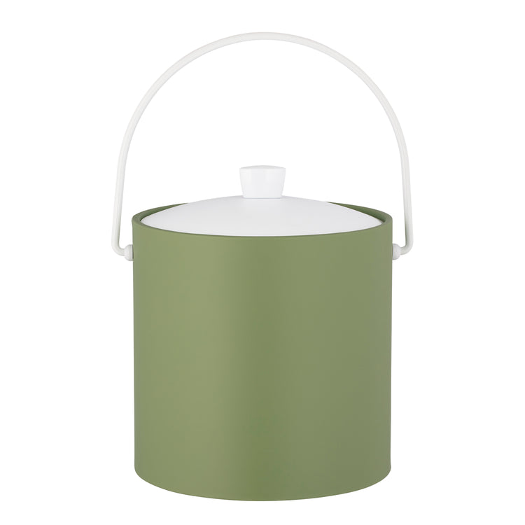 Mist Green and White | Vibrant Rainbow 3qt Ice Bucket featuring a durable white bale handle, perfect for casual gatherings and celebrations.