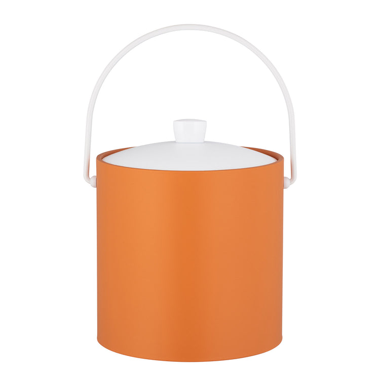 Spice Orange | Lively Rainbow 3qt Ice Bucket with a white cover and arc knob, great for showcasing ice at your next event.