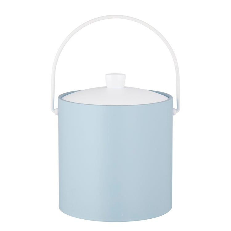 Light Blue with White | Delightful Rainbow 3qt Ice Bucket featuring a practical design with a white bale handle, ideal for summer parties.