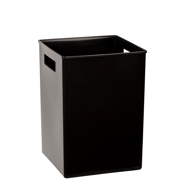 Black | square trash can liner on a white background