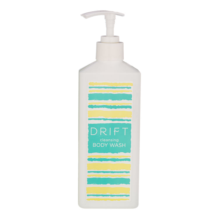 White | Drift cleansing body wash pump bottle on a white background.