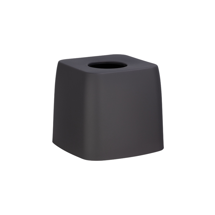 Pewter | Square tissue box cover for hotels on a white background
