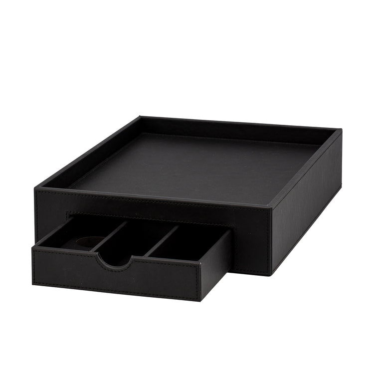 Black | Sleek and functional Wake-Up Call Coffee Drawer Tray, ideal for keeping coffee pods neatly organized in hotel rooms.