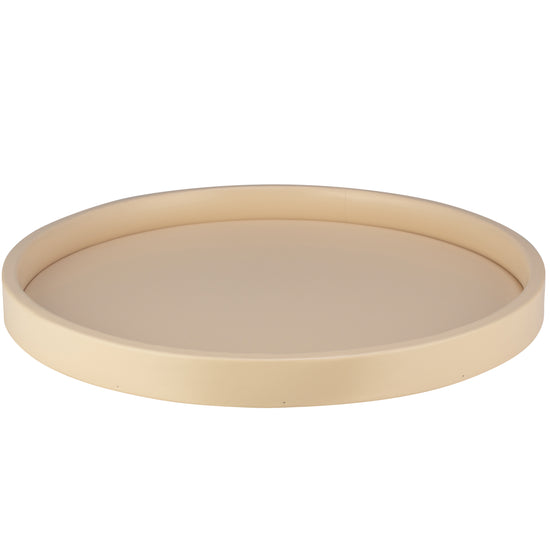 Off White | Core 12" Round Leatherette Tray, offering both style and practicality for upscale hospitality spaces