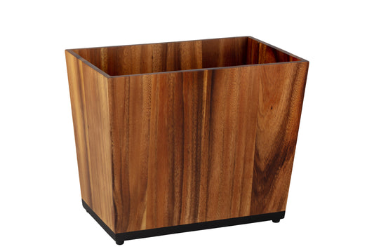 Acacia | Taniya Nayak Design 16qt wastebasket without a liner on a white background.