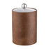 Walnut | Core Tall Leatherette Ice Bucket with acrylic cover and brushed stainless Astro knob, ideal for upscale guestrooms.