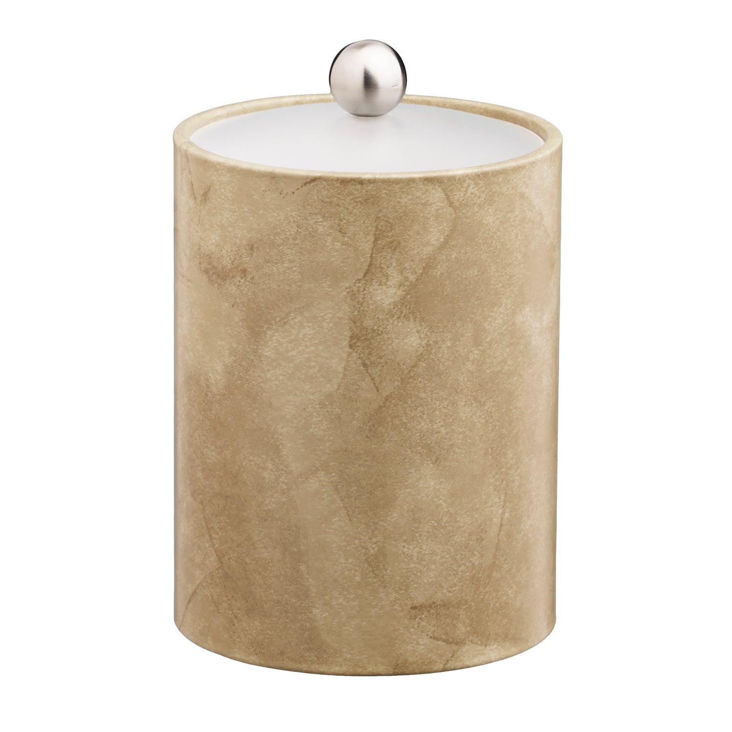 Doeskin | Elegant Core Tall Leatherette Ice Bucket featuring a sleek acrylic cover and brushed stainless Astro knob.
