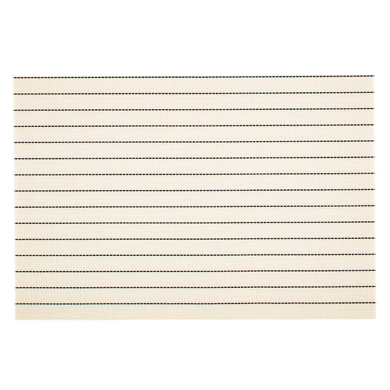 Black | Set of six Pinstripes placemats featuring a classic striped pattern, adding a refined touch to your dining table while protecting surfaces from spills and stains.
