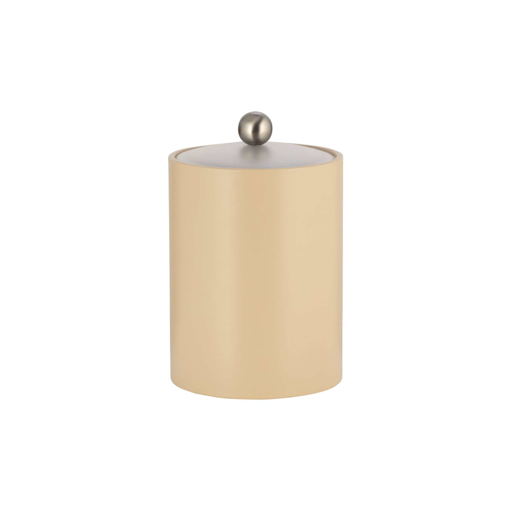 Off White | Sleek 3qt Core Tall Leatherette Ice Bucket with acrylic cover and brushed stainless Astro knob, perfect for refined interiors.