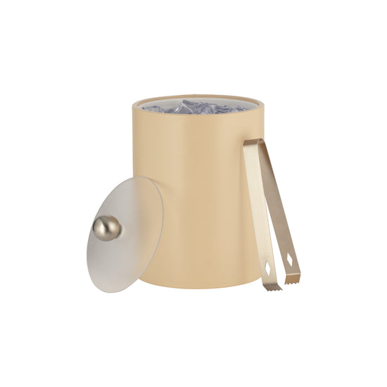 Off White | Stylish Core Tall Leatherette Ice Bucket with acrylic cover and brushed stainless Astro knob, designed to elevate the guestroom experience.