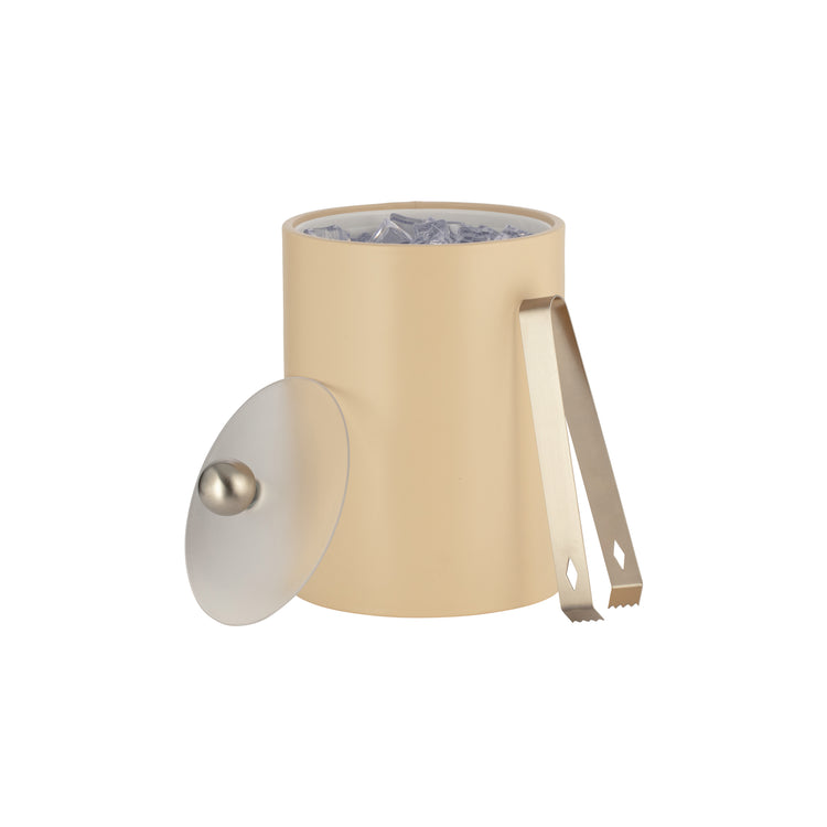 Off White | Stylish Core Tall Leatherette Ice Bucket with acrylic cover and brushed stainless Astro knob, designed to elevate the guestroom experience.