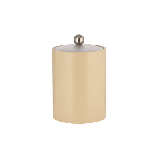 Off White | Sleek 3qt Core Tall Leatherette Ice Bucket with acrylic cover and brushed stainless Astro knob, perfect for refined interiors.