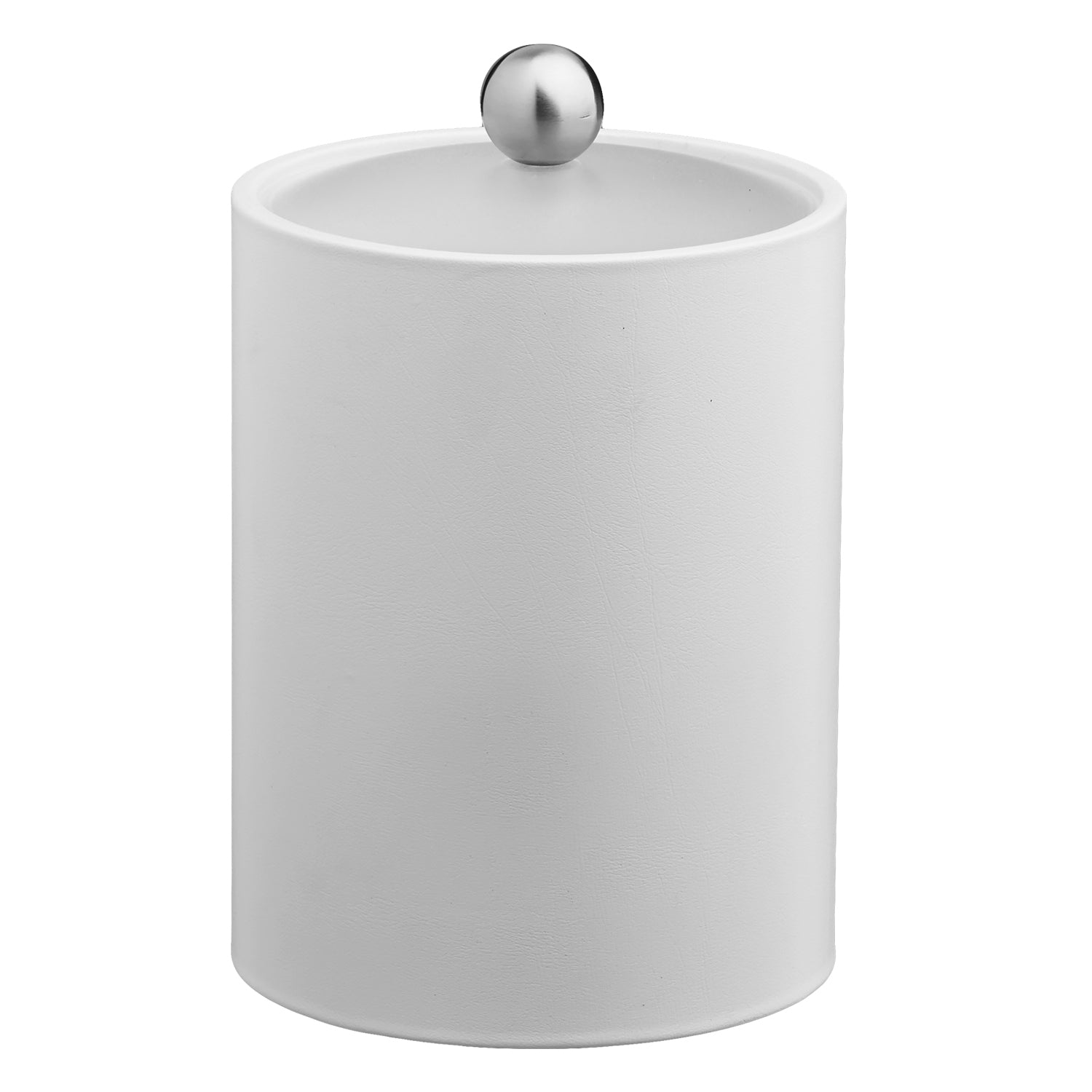 Ivory | Stylish Core Tall Leatherette Ice Bucket with a durable leatherette finish and brushed stainless Astro knob.