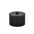 Black Elegant Durham Mesa ice bucket featuring a material cover and oil-rubbed bronze arc knob, designed to enhance upscale hospitality settings.