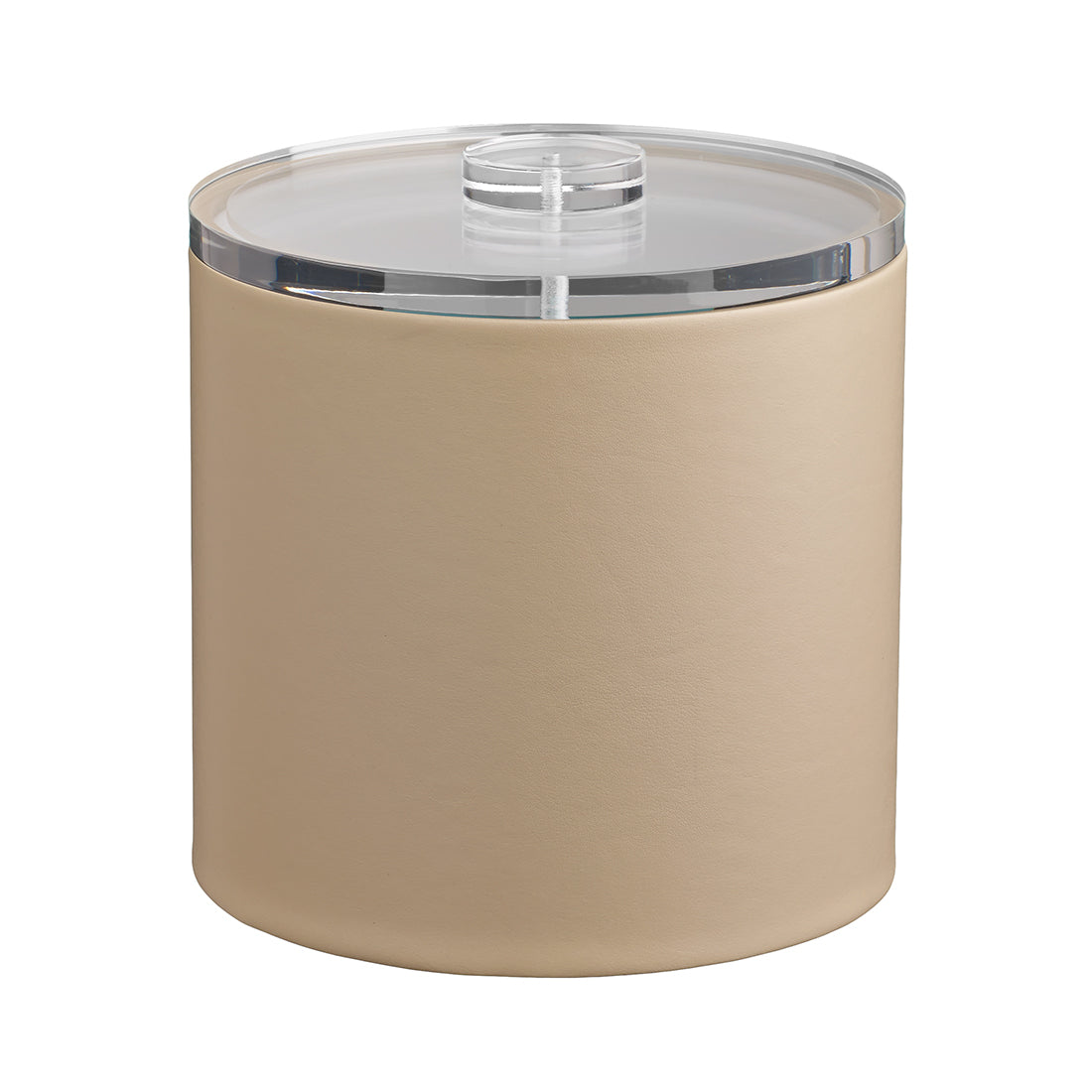 Beige | Modern Plus 3qt Ice Bucket with a stylish quartz lid, ideal for keeping beverages chilled during gatherings.