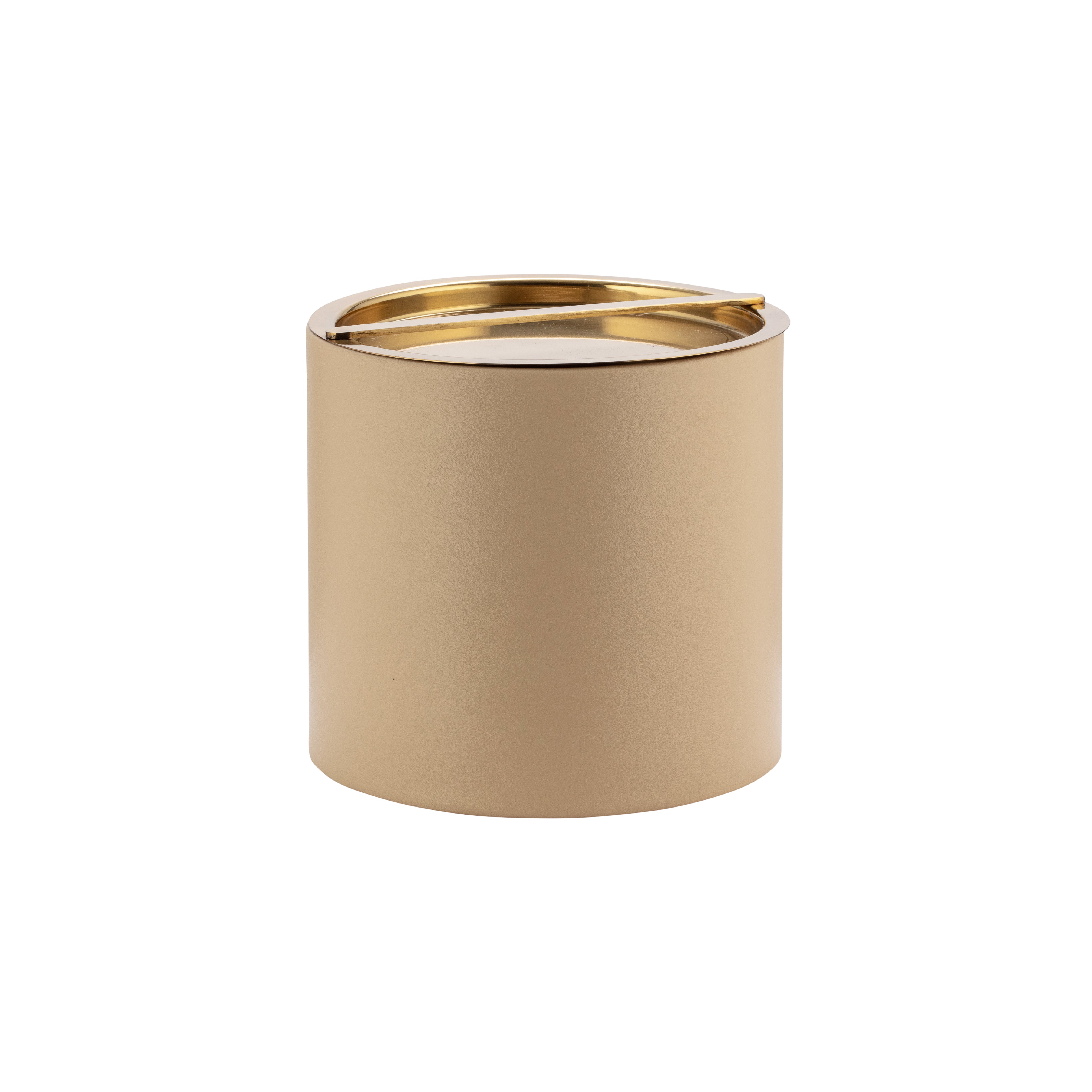 Beige | 3qt ice bucket sitting on a white background.