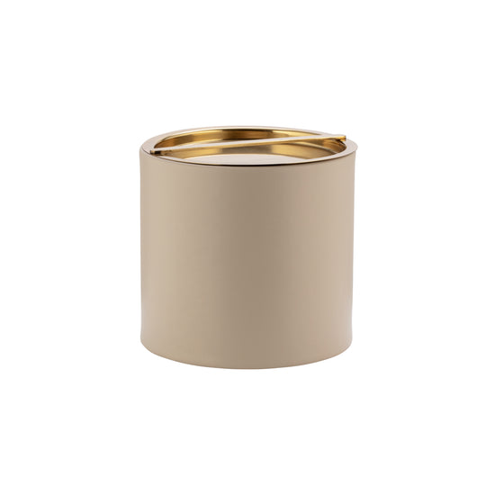 Taupe | Ice bucket with cover on and placed on a white background.