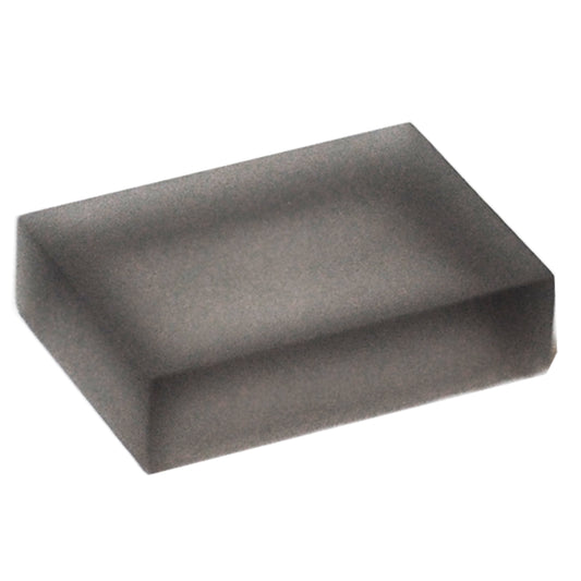 Gray Frost | Translucent modern style rectangle soap dish on a clean white background.