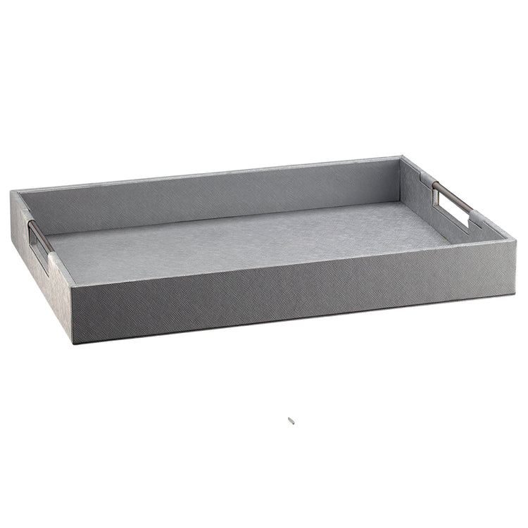 Silver Lining Handlebar 12" x 18" Tray w/ Metal Handles