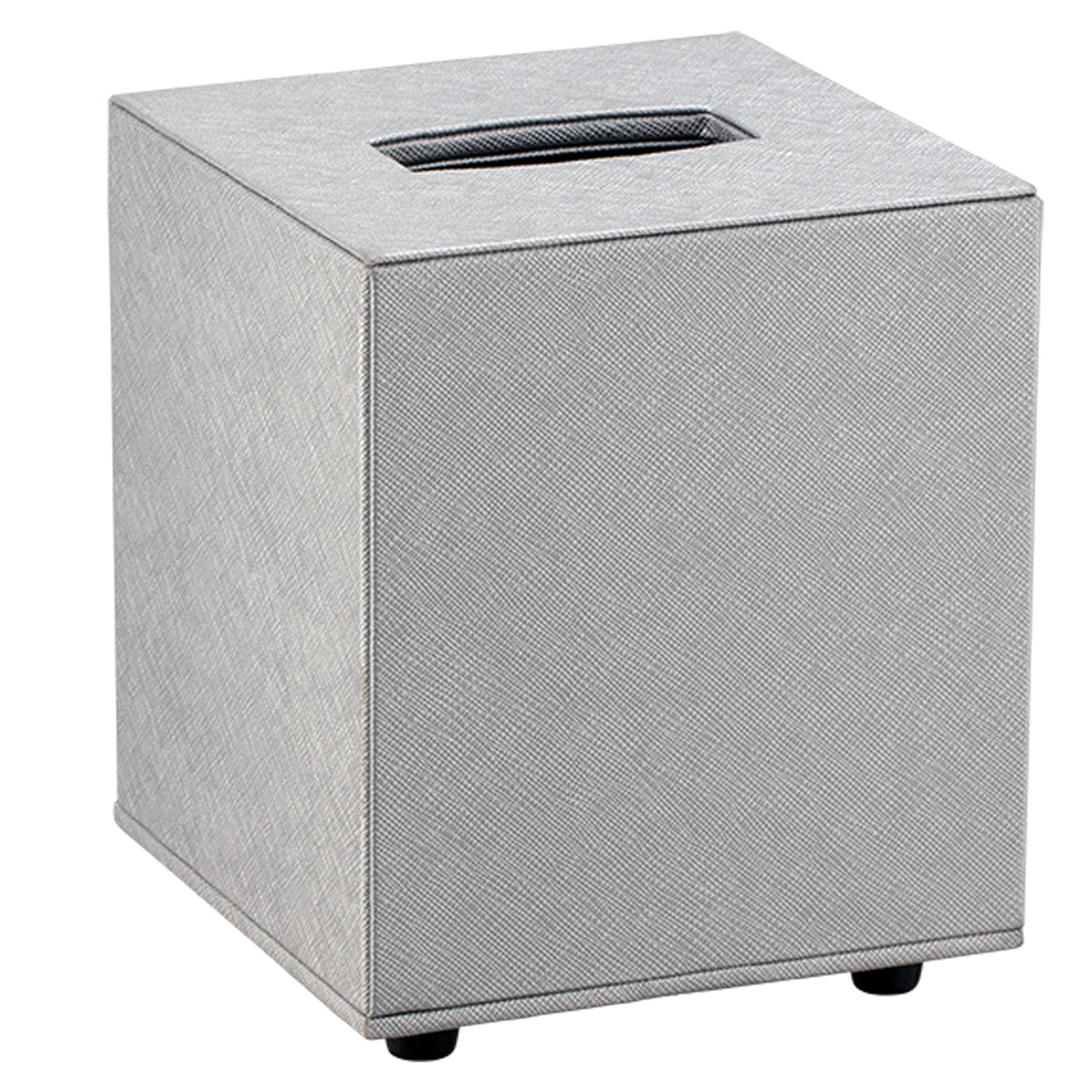 Silver Lining | Sophisticated Handlebar tissue box cover with refined details, suitable for showcasing tissues in high-end guest areas.