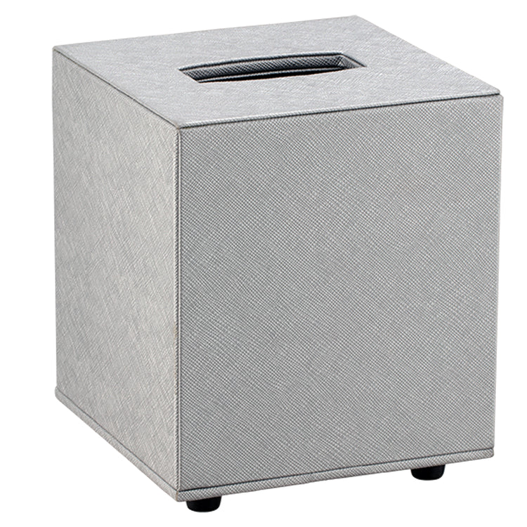 Silver Lining | Sophisticated Handlebar tissue box cover with refined details, suitable for showcasing tissues in high-end guest areas.