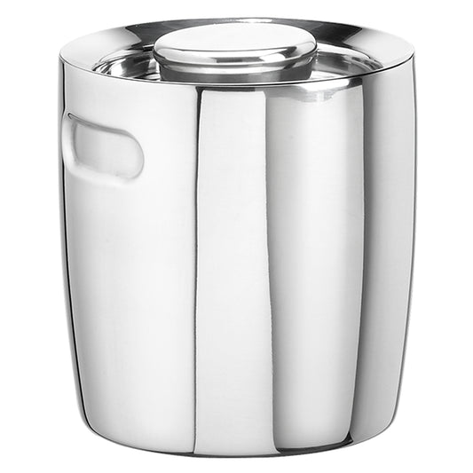 Polished Stainless Steel | Ergo 1.5QT Ice Bucket with no handle displayed on a white background.