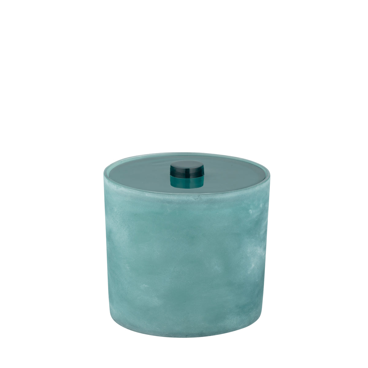 Turquoise | blue ice bucket on a white background.