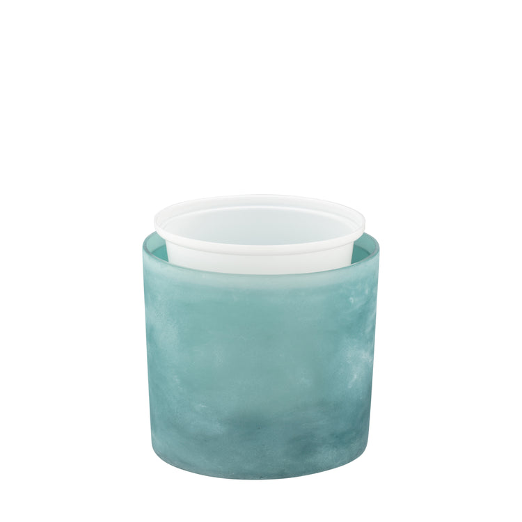 Turquoise | ice bucket with the removable liner up.