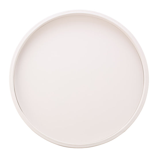 White with White | Colorful Rainbow 14" Round Serving Tray featuring a stylish white rim, ideal for entertaining guests.
