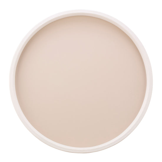 Ivory with White | Eye-catching Rainbow 14" Round Serving Tray with a modern white rim, ideal for casual gatherings and celebrations.