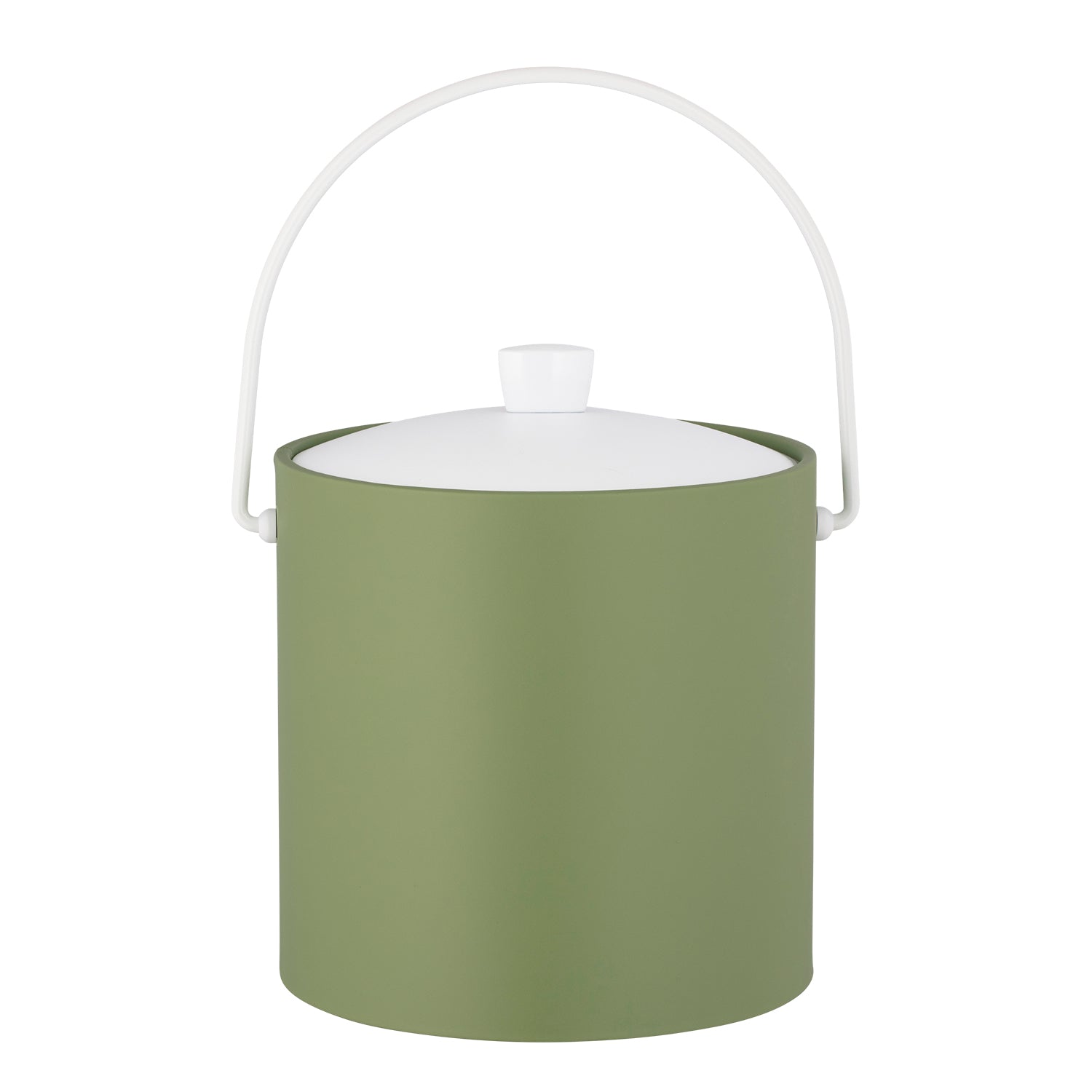 Mist Green and White | Vibrant Rainbow 3qt Ice Bucket featuring a durable white bale handle, perfect for casual gatherings and celebrations.