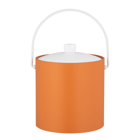 Spice Orange | Lively Rainbow 3qt Ice Bucket with a white cover and arc knob, great for showcasing ice at your next event.