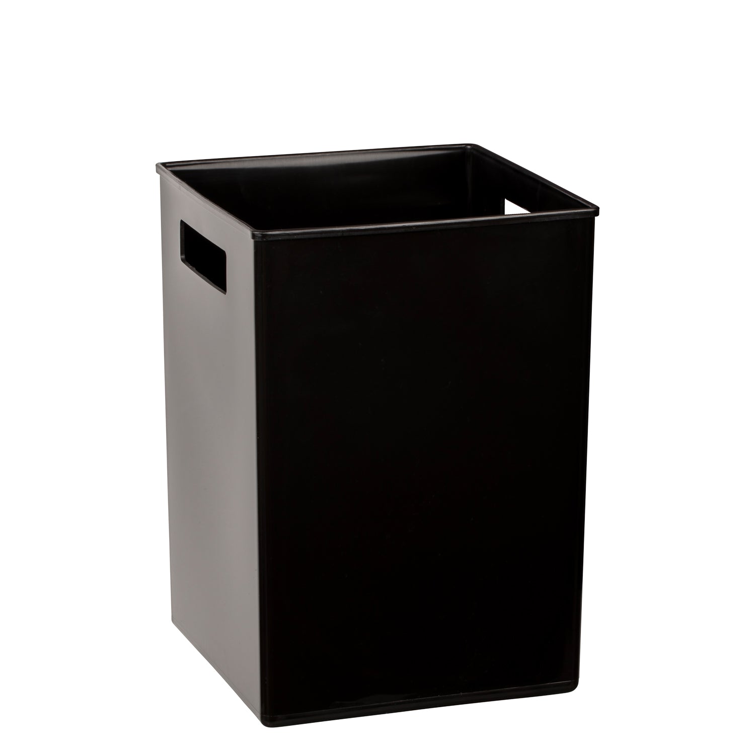 Black | square trash can liner on a white background