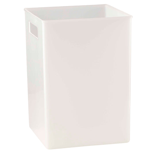 White | square wastebasket liner on a white background