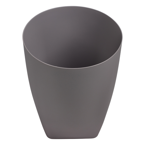 Ash | Gray resin trash bin on a white background
