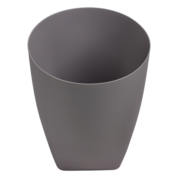 Ash | Gray resin trash bin on a white background
