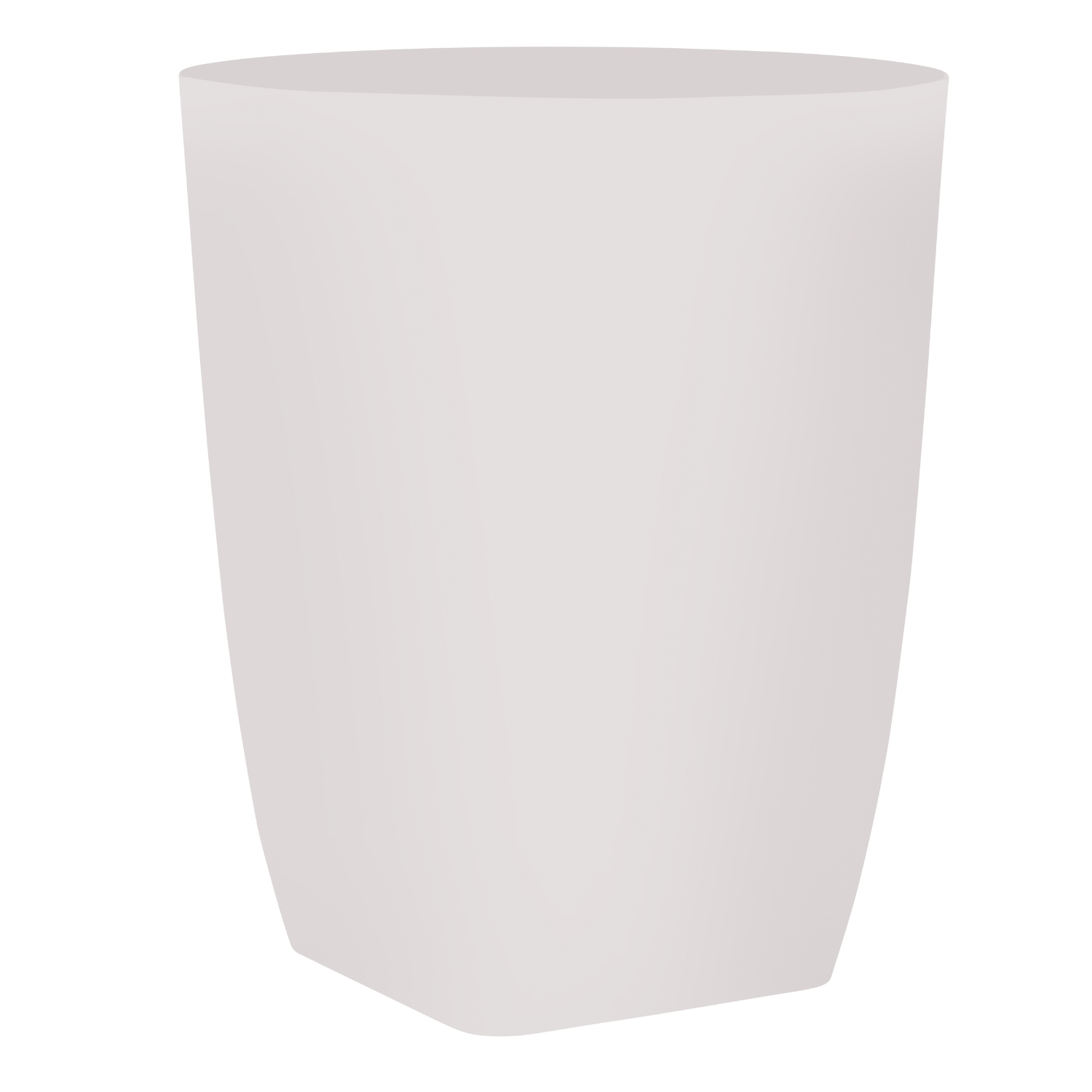 White | round wastebasket on a white background