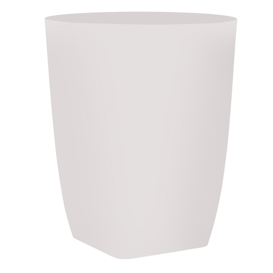 White | round wastebasket on a white background