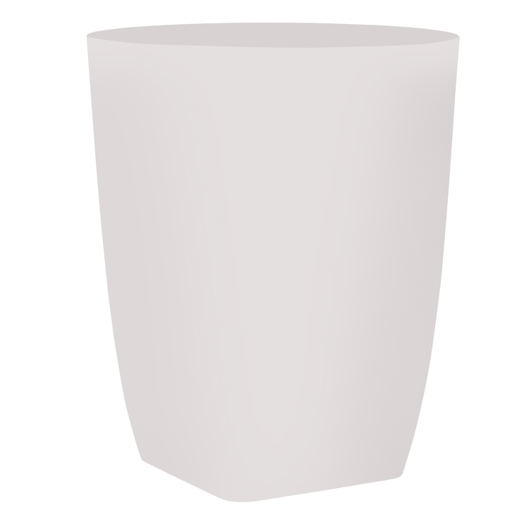 White | round wastebasket on a white background
