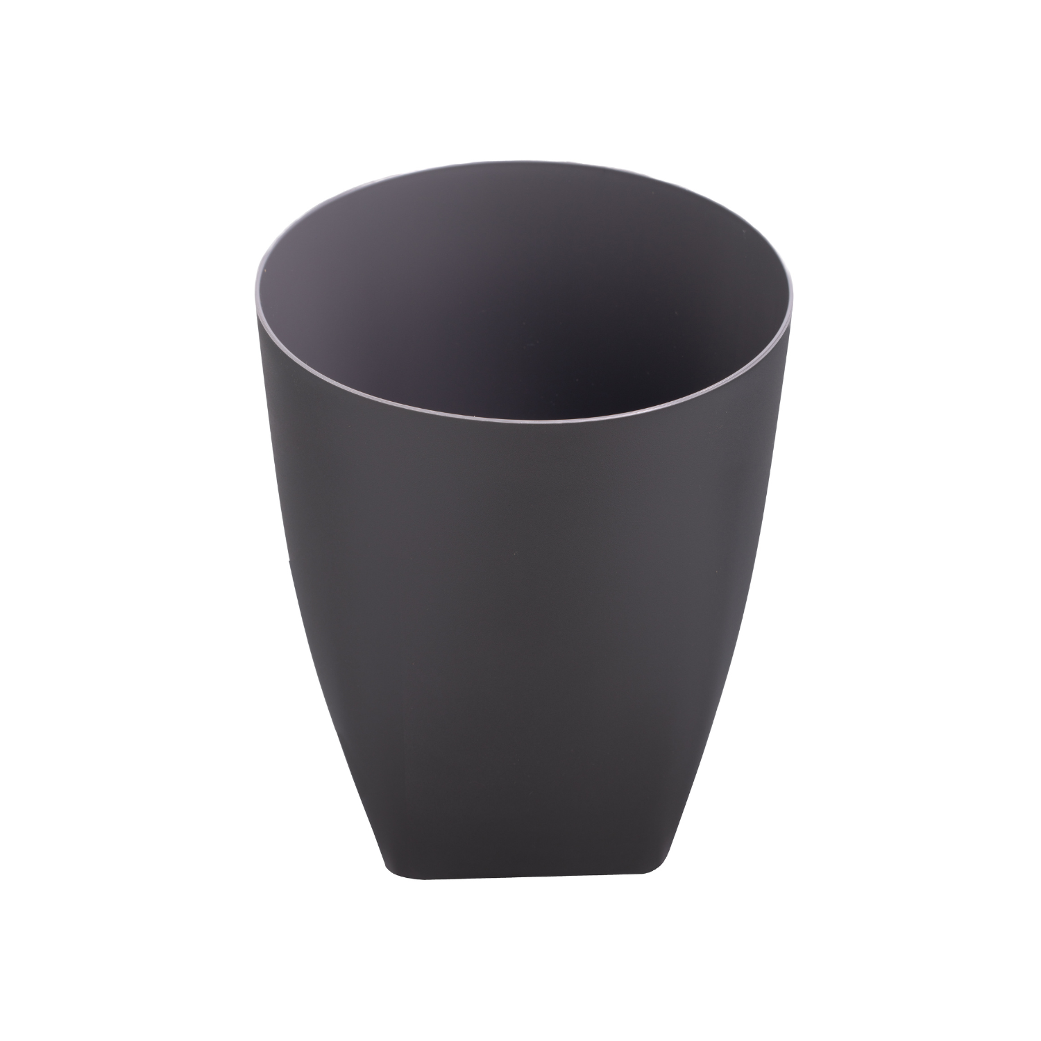 Pewter | cylindrical trash bin on a white background